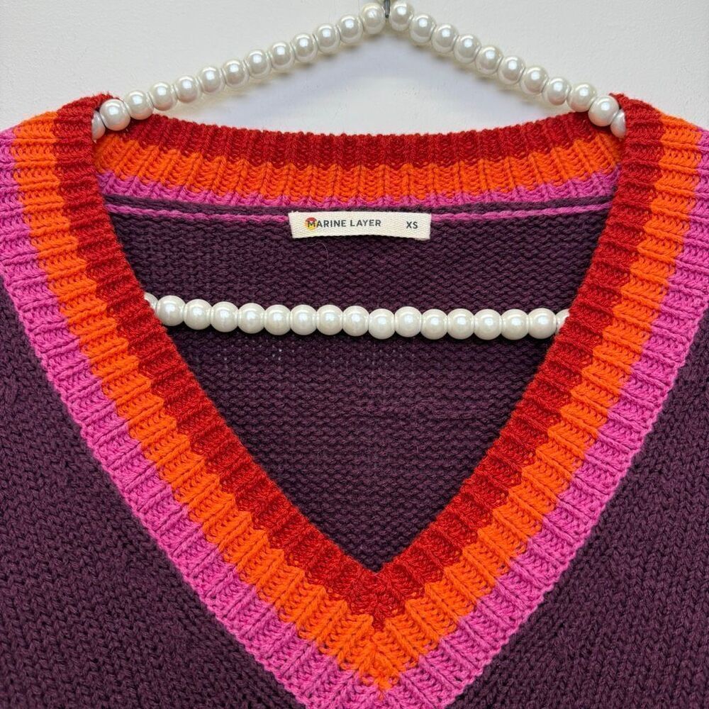 Marine Layer Slouchy V-Neck Sweater🟠 - Picture 6 of 8